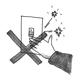 Image:Sparks from the ventilation fan or lights may cause an explosion so under no circumstance should you touch any electric power switches.