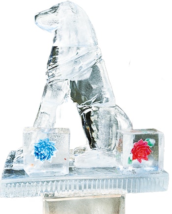 動物の氷彫刻