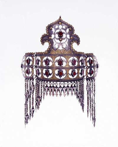 《花嫁用頭飾り》 北ヨムート族、トルクメン人  19世紀前半  写真