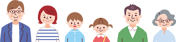 老若男女の集合イラスト