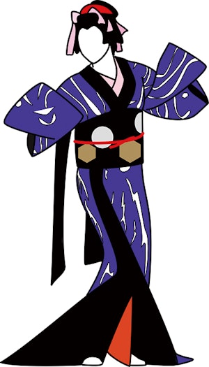 日本舞踊を踊る舞踊家のイメージイラスト