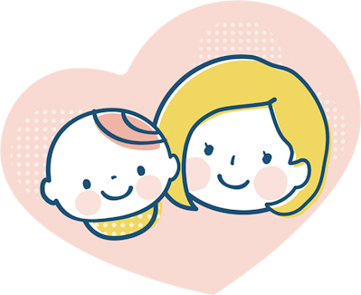赤ちゃんと母親のイラスト
