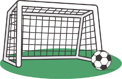 サッカーボールとゴールのイラスト