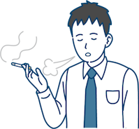 たばこを吸っている人のイラスト