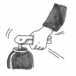 An illustration that shows how to squeeze the lever firmly