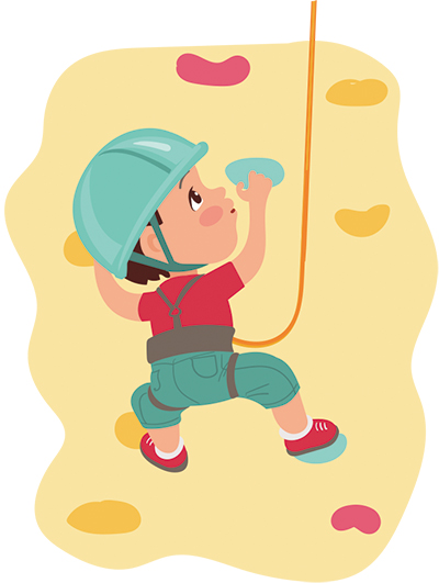 ボルダリングをしている人のイラスト