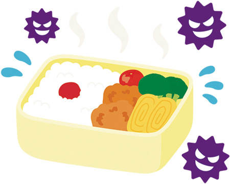 食中毒の危険のある弁当 イラスト