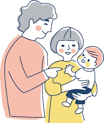 両親とこどものイラスト