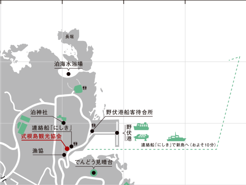 画像：式根島観光協会への地図