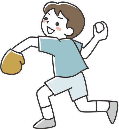 ボールを投げようとする子供イラスト