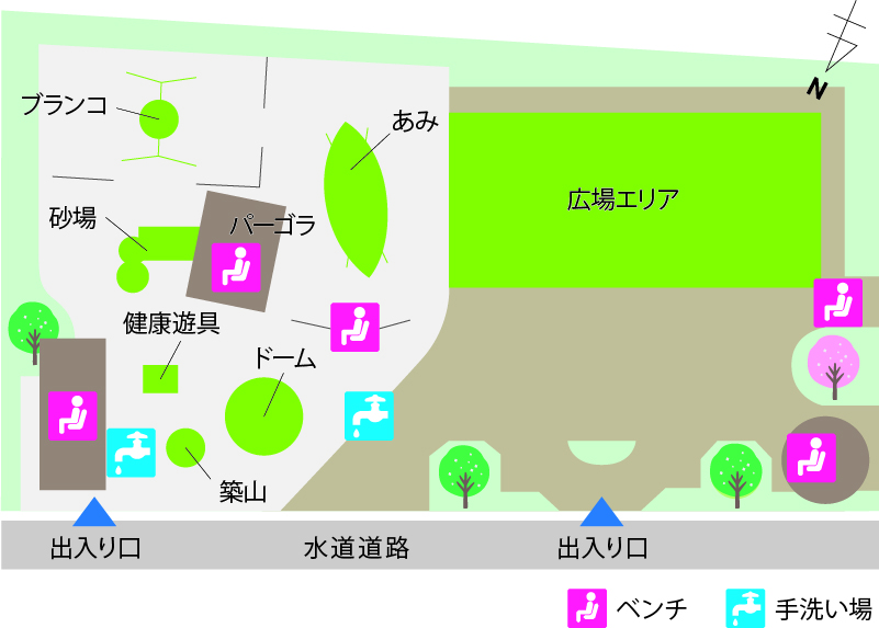 九号通り公園のアクセスマップ