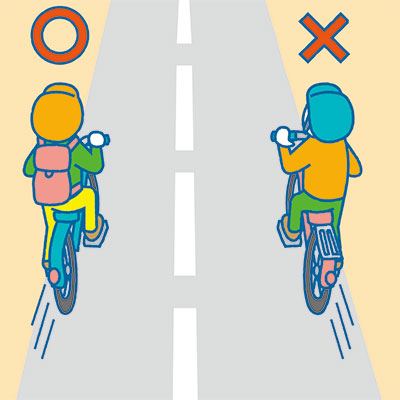自転車の右側通行画像