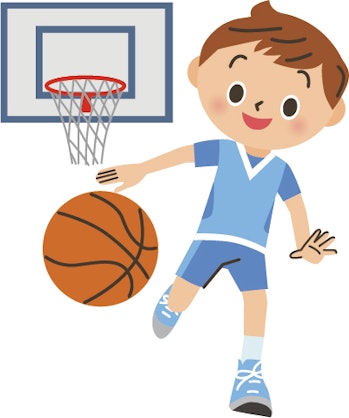 バスケットボールをする子どものイメージイラスト