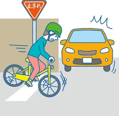 自転車の一時不停止画像