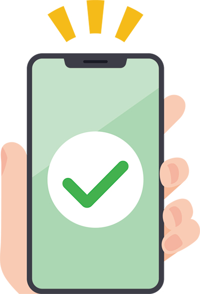 スマホを持っている左手のイラスト