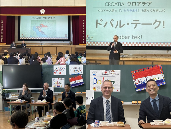クロアチア給食交流の様子