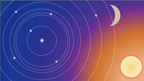 星や月、太陽のイメージイラスト
