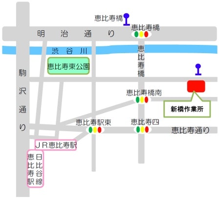 新橋作業所の地図