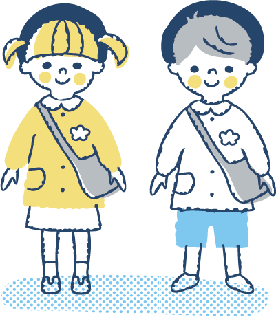 スモックを着た園児のイラスト