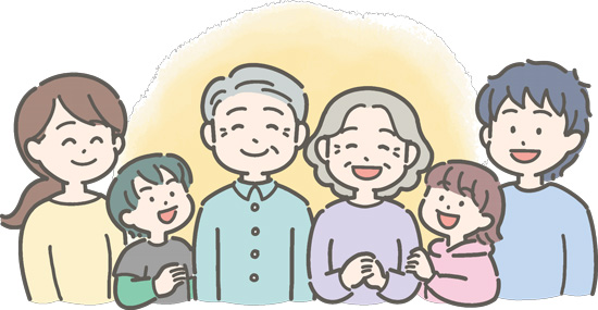 さまざまな年代の男女 イラスト