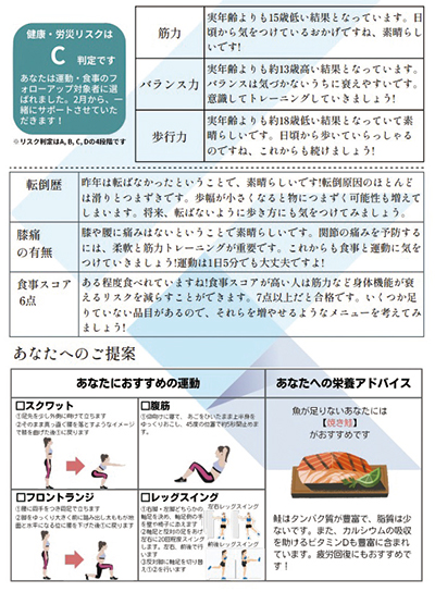 測定結果の用紙イメージ